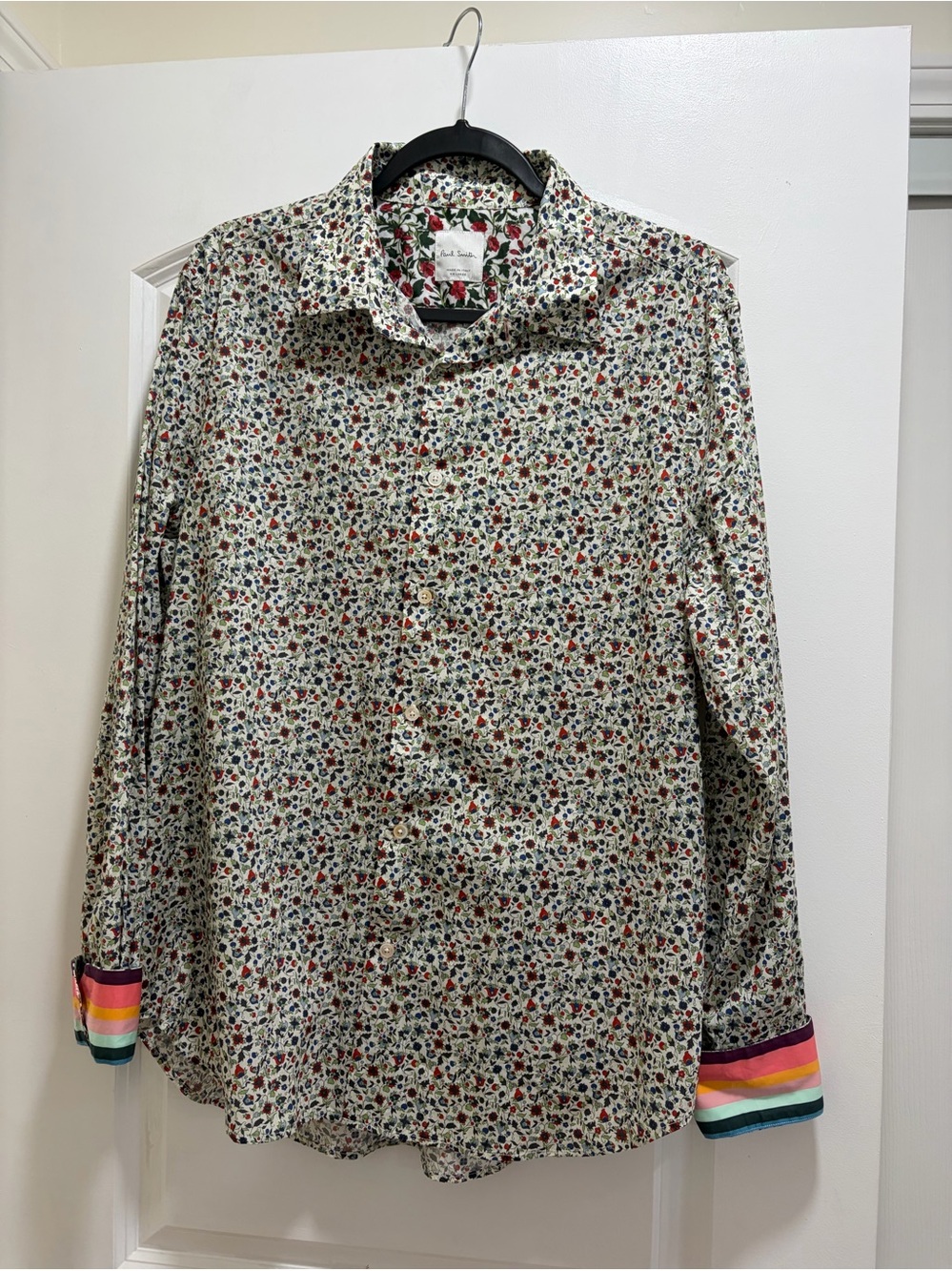 Paul Smith Floral Print Long Sleeve Shirt Made In Italy XXL